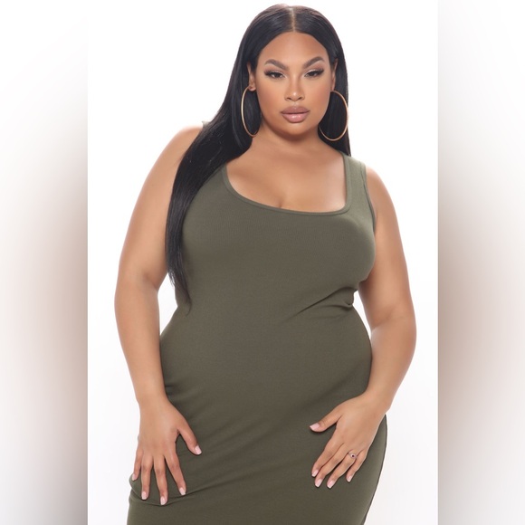 NWT Mulberry Street Maxi Dress - Olive 2X - Picture 3 of 9